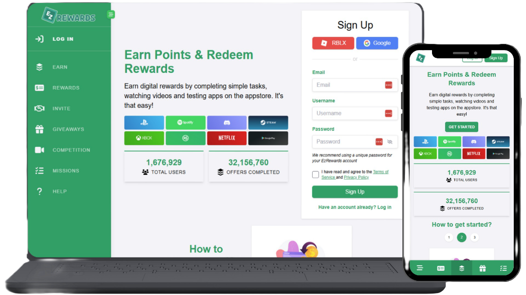 אפליקציית EzRewards - דוגמה לפרויקט